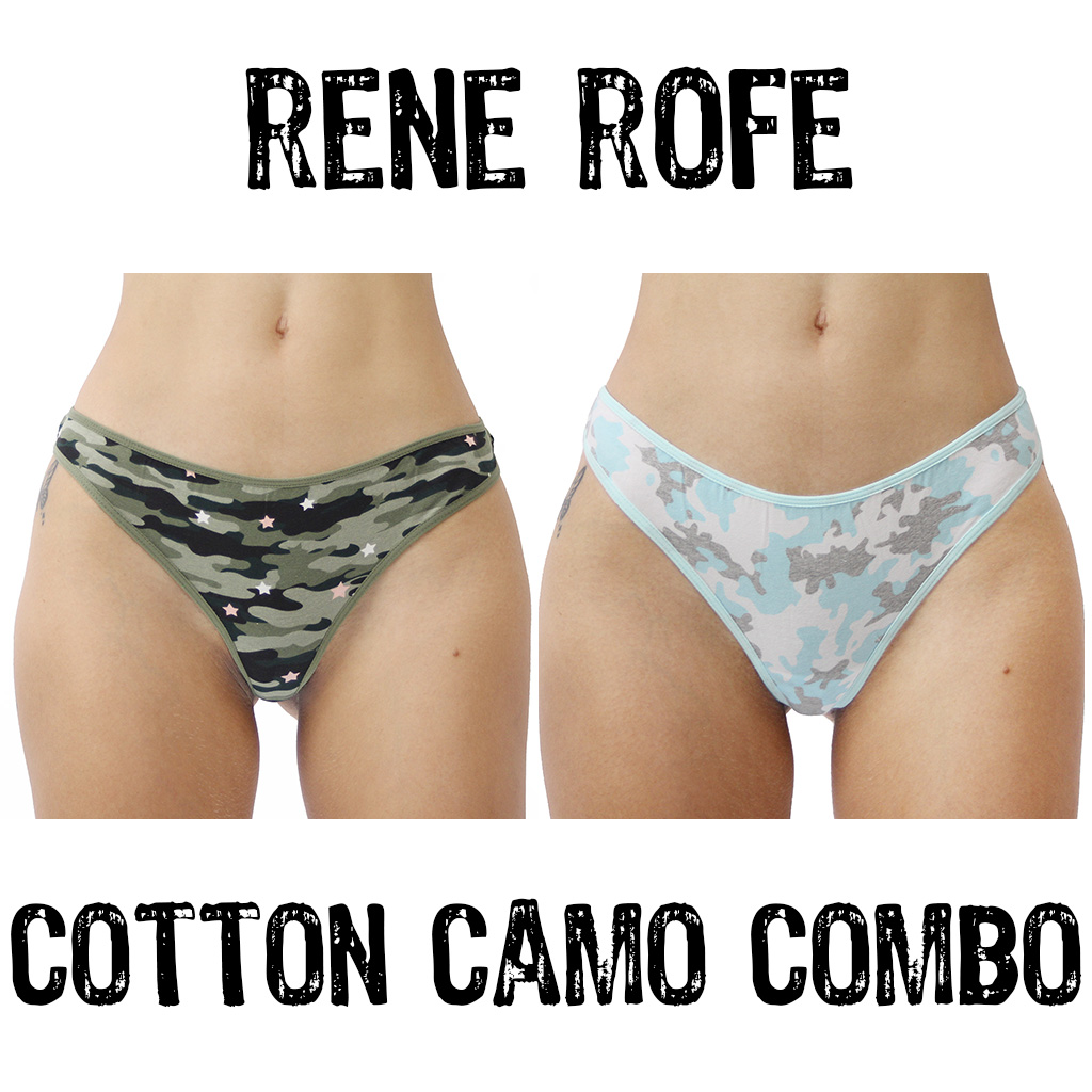  Rene Rofe Cotton Spandex Thong Panty - 12206-J062